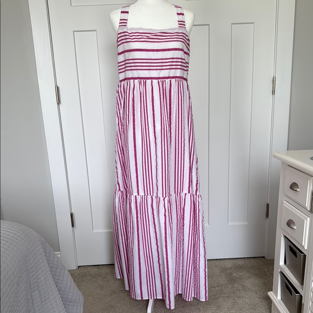Striped Halter Maxi Dress